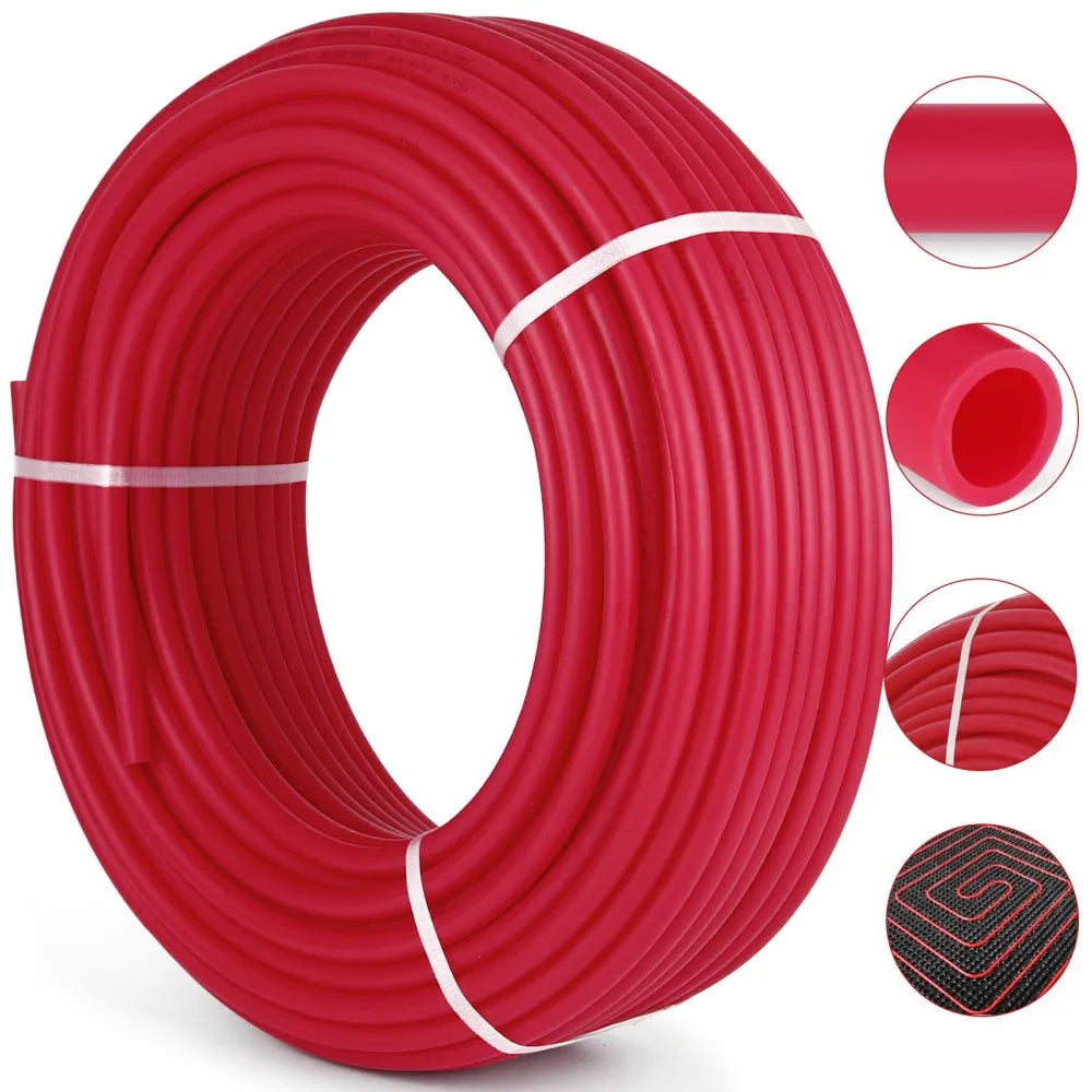 VEVOR 3/4" X 300Ft PEX Tubing Oxygen Barrier O2 EVOH Pex-B Red Hydronic Radiant Floor Heat Heating System Pex Pipe Pex Tube ,3/4" O2-Barrier, 300Ft/Red