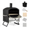12 Inch Outdoor Pizza Oven with Pizza Stone for Patio Backyard Camping BBQ-Black