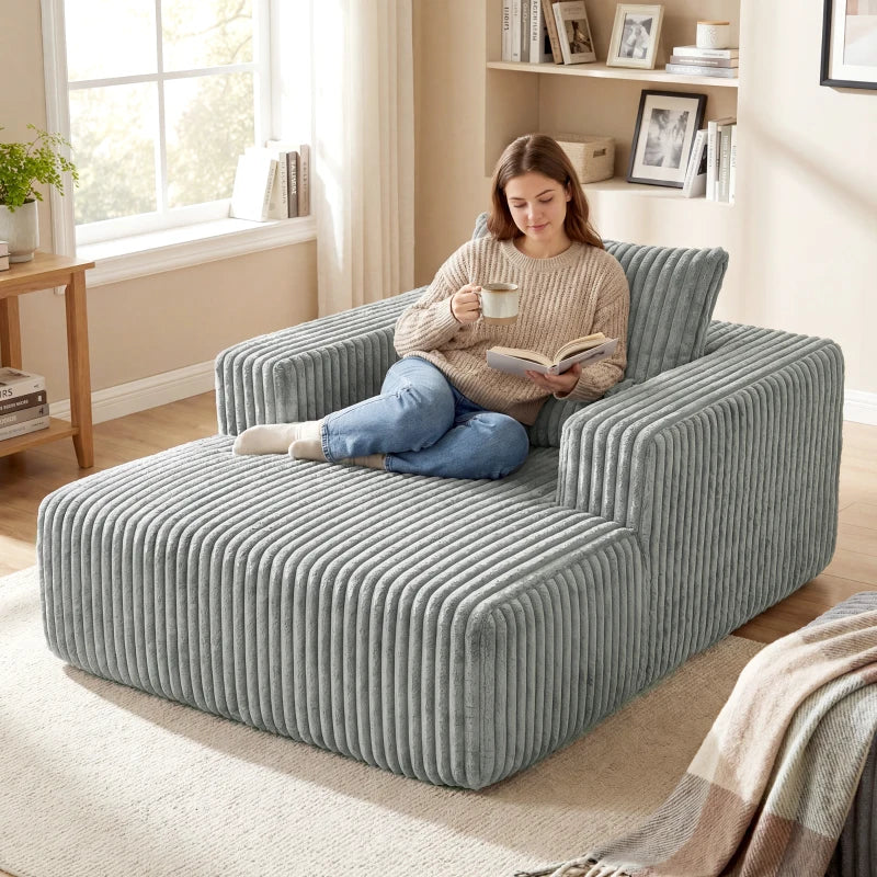 Sofa Bed, Sleeper Chair Bed with Pillow, Single, Grey