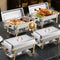 VEVOR 8 Qt 4 Pack Rectangle Chafing Dish Buffet Set Full-Size & Half-Size Pans