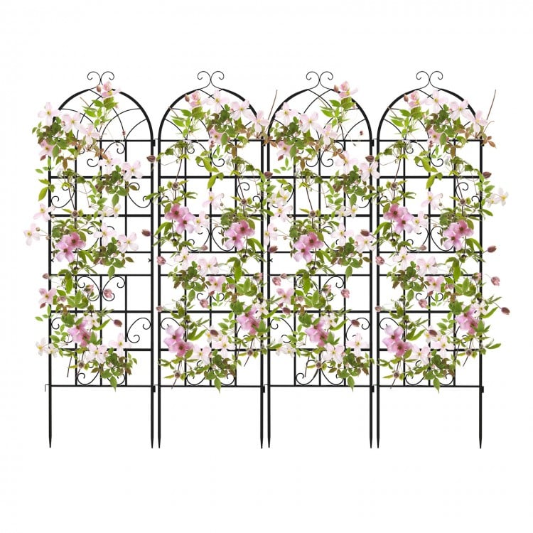 2/4 Pack 71 x 20 Inch Metal Garden Trellis for Climbing Plants-Set of 4