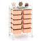 10-Drawer Rolling Storage Cart-Peach