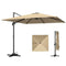 10 FT Cantilever Patio Umbrella, Square Patio Umbrella with Crank Handle, Cross Base and Tilt, 360° Rotation