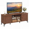 2-Door TV Stand for TVs up to 65 Inch Mid Century Modern Entertainment Center-Brown