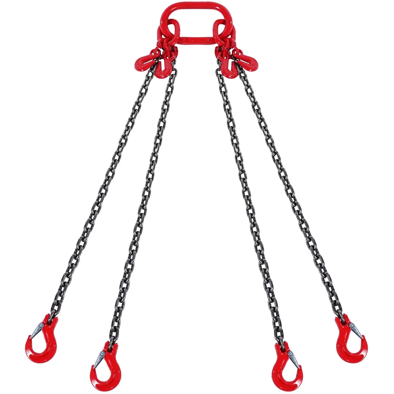 VEVOR 3/8" x 10' Chain Sling 4 Legs G80 Lifting Chain with Grab Hooks 18400 lbs