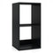 2 Cube Bookshelf with Back Guardrail for Living Room Bedroom-Black