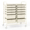 12-Drawer Rolling Storage Cart with Removable Drawers and Lockable Wheels-Beige
