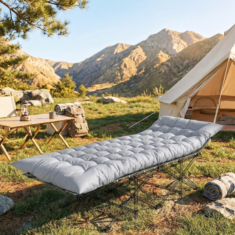 Sleeping Mat, Camping Mat Pad with Elastic Straps, Light Grey