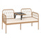 2-Seat PE Rattan Outdoor Loveseat with Built-in Coffee Table and Soft Cushions-White