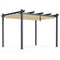 10 x 12 Feet Outdoor Aluminum Retractable Pergola Canopy Shelter Grape Trellis-Beige