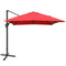 10 x13 Feet Rectangular Cantilever Umbrella with 360° Rotation Function-Wine