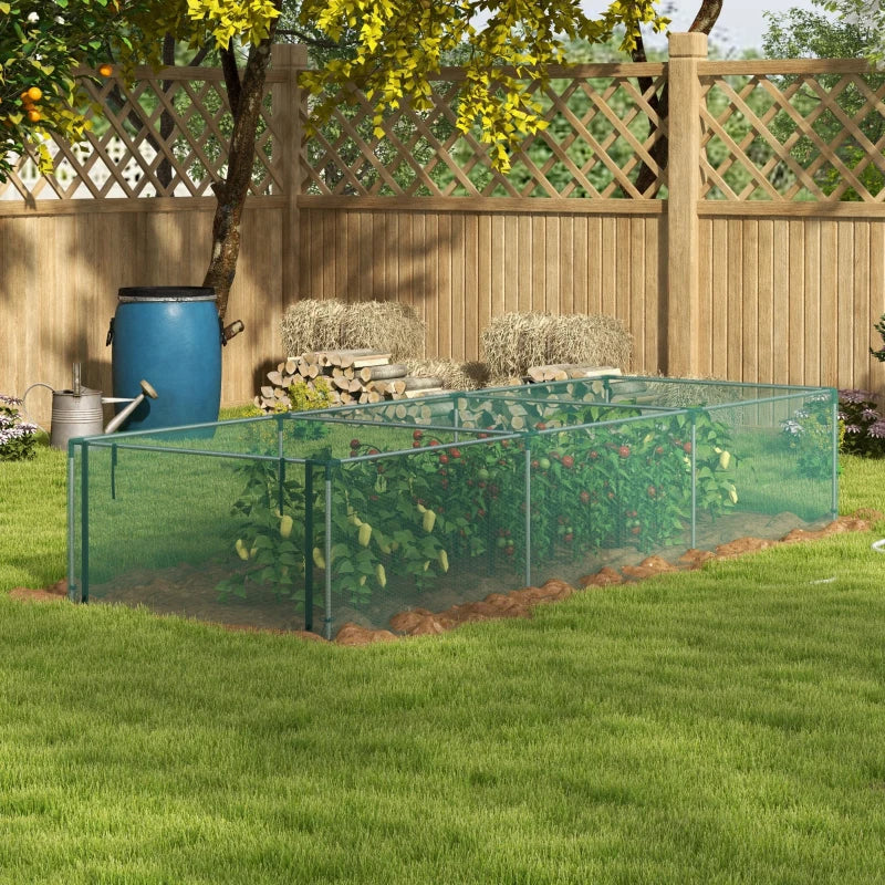 12' x 4' Plant Protection Cage with Zipper Roll-Up Door, Plant Protector from Animals with Galvanised Steel Frame