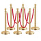 VEVOR 6 Pcs Gold Stanchion Post 4 Red Velvet Ropes Sand Injection Hollow Base
