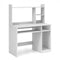 Home Office Computer Desk with Bookcase Keyboard Tray and CPU Stand-White