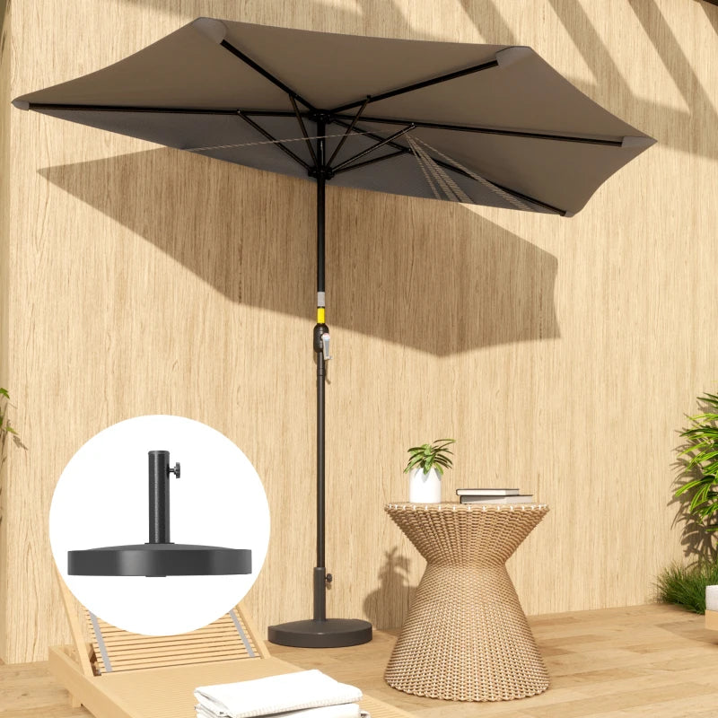 20 lbs Resin Half Parasol Base Outdoor Umbrella Stand Weight, Concrete Garden Parasol Stand, Black