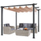 VEVOR 10'x10' Outdoor Retractable Pergola with Sun Shade Canopy Aluminum Beige