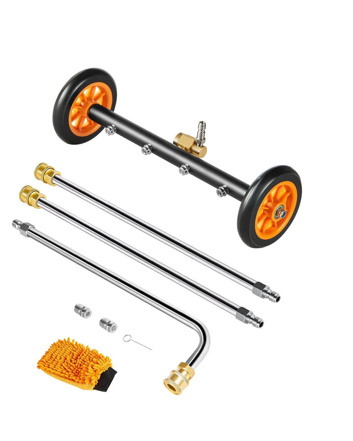 VEVOR 16" Pressure Washer Undercarriage Cleaner with 2 Wheels 2 Extended Wands