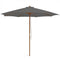 10 Feet Patio Umbrella with 8 Wooden Ribs and 3 Adjustable Heights-Gray