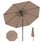 10 Feet Solar Patio Umbrella with 96 Multi-Colored Flowing LED Lights and Tilt Adjustment-Beige