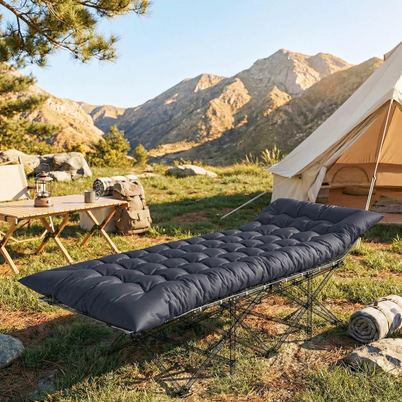 Sleeping Mat, Camping Mat Pad with Elastic Straps, Dark Grey