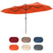 15.5 FT Extra-Large Patio Umbrella with LED Solar Lights and Crank Handle-Orange