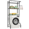 VEVOR Over Washer and Dryer Storage Shelf Single Row 3 Tiers Washer Rack Black
