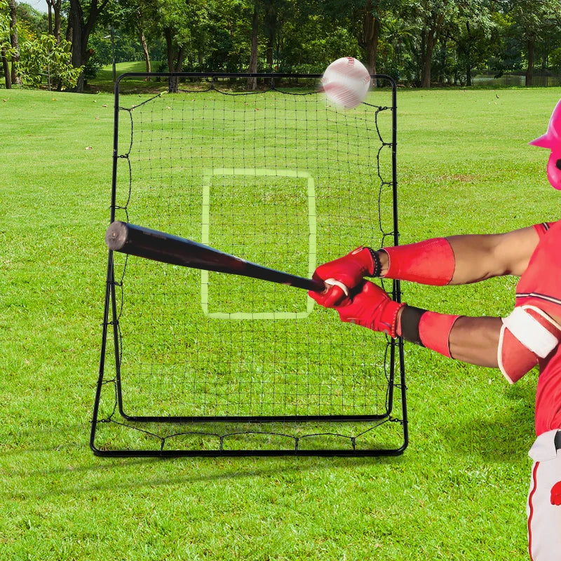 Soozier 4 x 5.7ft Volleyball Rebounder Net with Strike Zone, Baseball Lacrosse Training Net for Pitching and Fielding