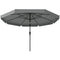10 ft Patio Umbrella with Push Button Tilt and Crank, Outdoor Market Table Umbrella Parasol, Dark Grey