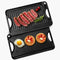 VEVOR 14x8.5 in Reversible Grill Griddle Pre-Seasoned BBQ Pan Cast Iron Black