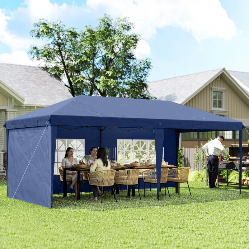 10' x 20' Outdoor Pop Up Canopy Tent Party Tent Instant Shelter W/ Carrying Bag, Blue