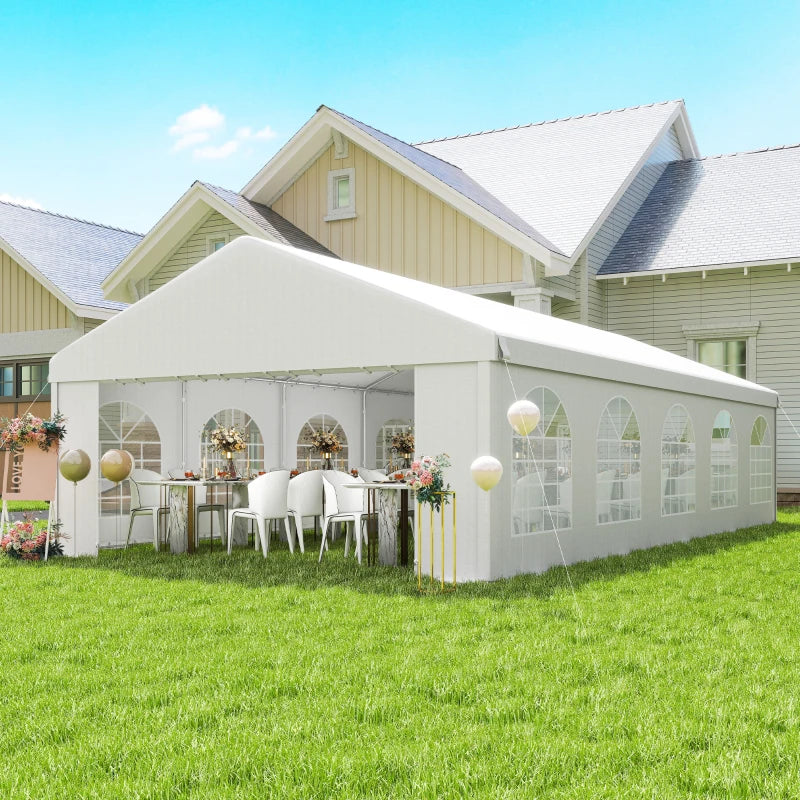 16'x32' Heavy Duty Large Party Tent & Carport with Removable Sidewalls, Portable Garage Canopy Tent, White
