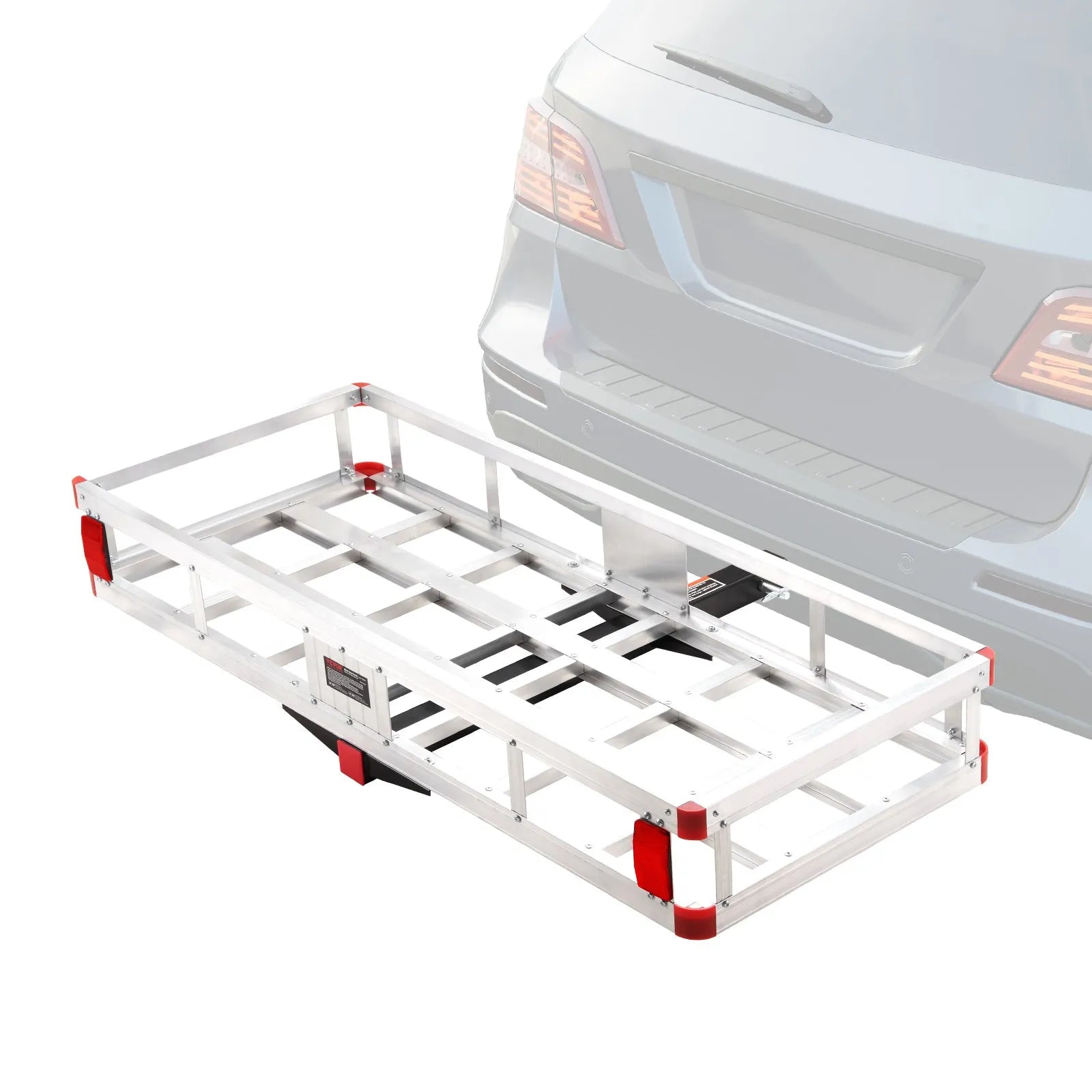 VEVOR 49.4 x 22.4 x 7.1 in Hitch Cargo Carrier, 500lb Capacity Trailer Hitch Mount Aluminum Cargo Basket, Luggage Carrier Rack Fits 2" Hitch Receiver for SUV Truck Pickup Camping
