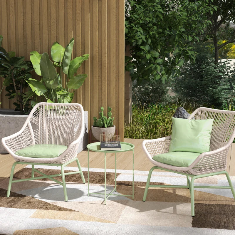 18" Outdoor Side Table with Removable Tray and Folding Legs, Indoor Outdoor for Balcony, Porch, Green