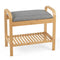 2-Tier Shoe Rack Bench with Flip-Top Storage-Natural