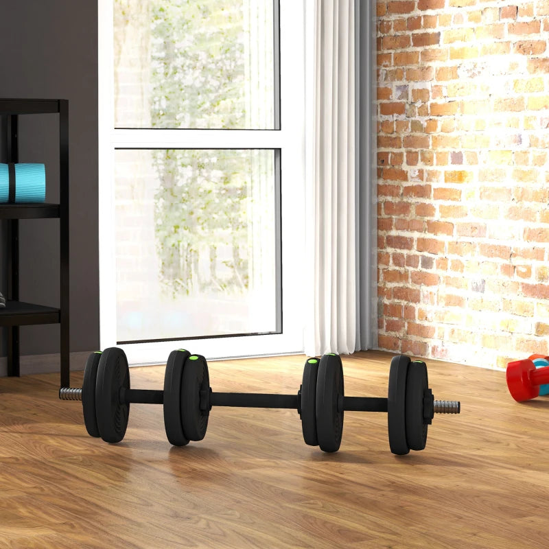 Soozier 33LBS 2-in-1 Adjustable Barbell & Dumbbells Set, Weights Set with Non-slip Handles for Men and Women Home Gym Training