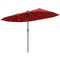 13 FT Large Patio Umbrella with LED Solar Lights and Crank Handle-Red