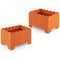 2 Pack Rectangular Planter Box with Drainage Gaps for Front Porch Garden Balcony-Orange