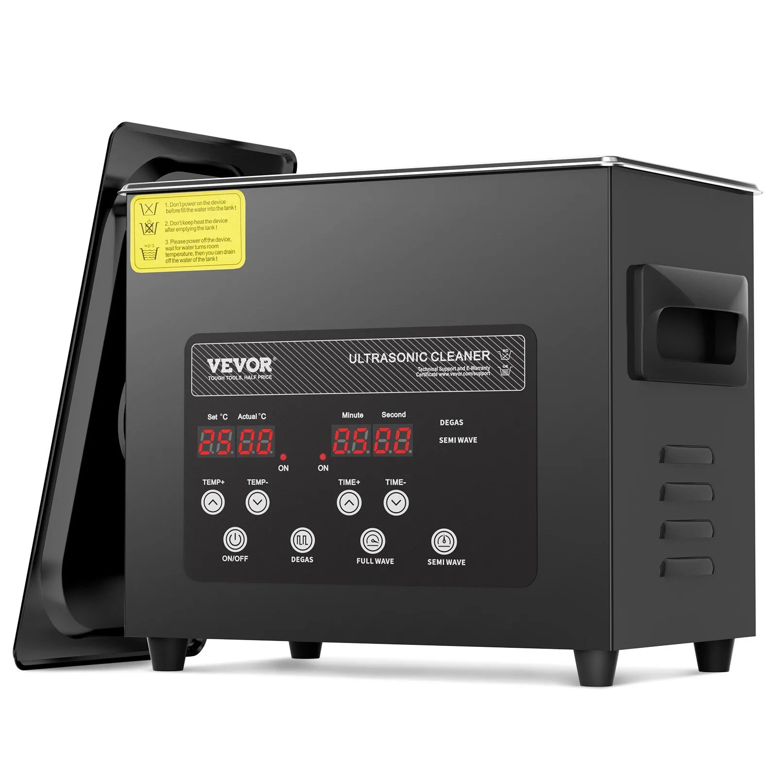VEVOR 3L Ultra Sonic Cleaner Cleaning Machine with Basket Heater and Timer 120W
