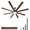 VEVOR 72 In Ceiling Fan with Light 6-Speed Remote Control Reversible Motor Black