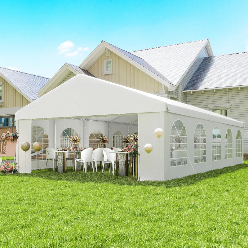 20'x33' Heavy Duty Large Party Tent & Carport with Removable Sidewalls, Portable Garage Canopy Tent, White