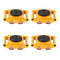 VEVOR 4PCS Machinery Skate Dolly, 17637LBS/8T Industrial Machinery Mover, Heavy Duty Carbon Steel Machinery Moving Skate with 4 PU Wheels and 360° Rotation Non-Slip Cap for Warehouse Workshop Factory