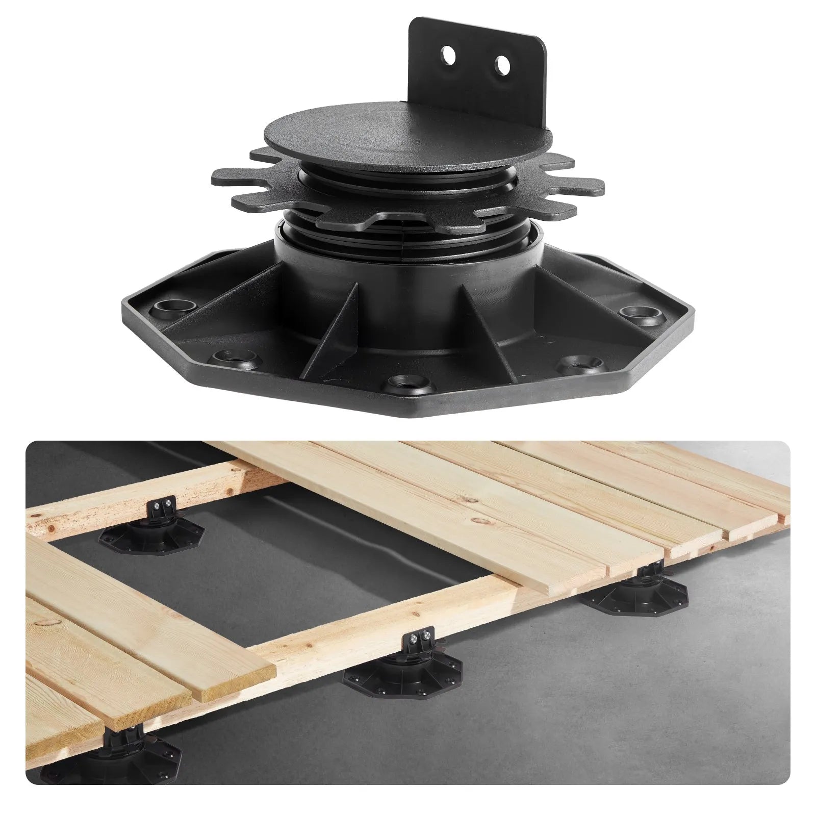 VEVOR 24 Pcs Adjustable Deck Support Pedestal Deck Foundation Base 1.18-2.36 in
