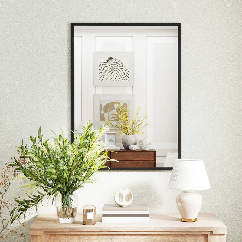30" x 40" Bathroom Mirror for Wall, Rectangular Mirror for Living Room, Bedroom, Entryway, Black