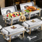 VEVOR 8 Qt 4 Pack Rectangle Chafing Dish Buffet Set Fullsize Pan Stainless Steel