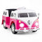 12V Ride On Car Licensed Volkswagen Ride-on Bus with Cup Holder and LED Headlights for 3+ Years Old-Pink