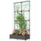 2PCS Plastic Planter Box with Trellis, Self-Watering Raised Garden Bed with Trellis and Netting