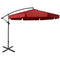 11FT Cantilever Patio Umbrella with Offset Hanging, Easy Tilt Adjustment & Cross Base for Backyard, Poolside, Red