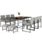11 Pieces Wicker Patio Dining Set, Rattan Outdoor Furniture Set with 6 Armchairs, 4 Stools, Light Grey