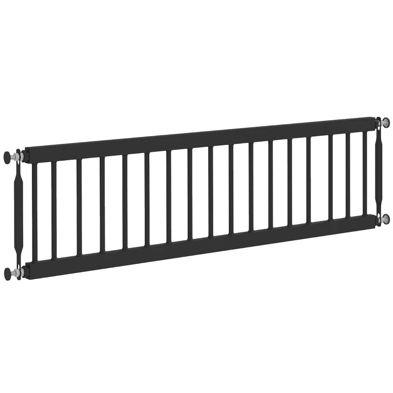 26"-37" Dog Gate, Adjustable Pet Gate, Fits 10" Tall with 2 Extension, Pressure Mount Kit for Stairs and Doorways, Black