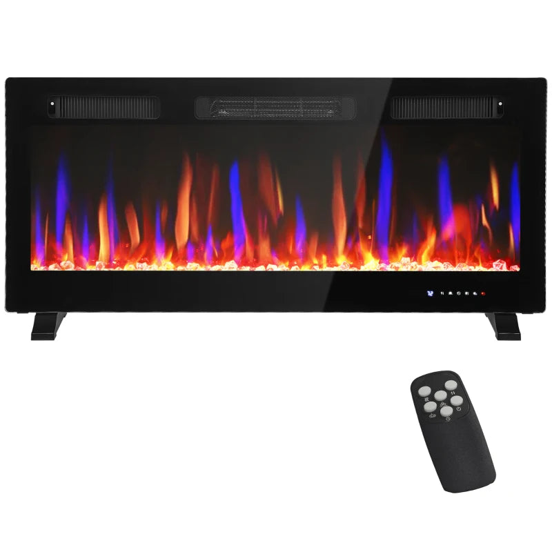 42" Thin Electric Fireplace, Freestanding, Wall Mounted Fireplace Heater with Eco Mode, Auto Switch, Remote, 1500W
